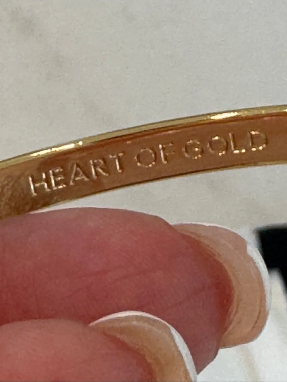 Kate Spade Goldtone Slim Signature “Heart of Gold” Bangle - Picture 6 of 8